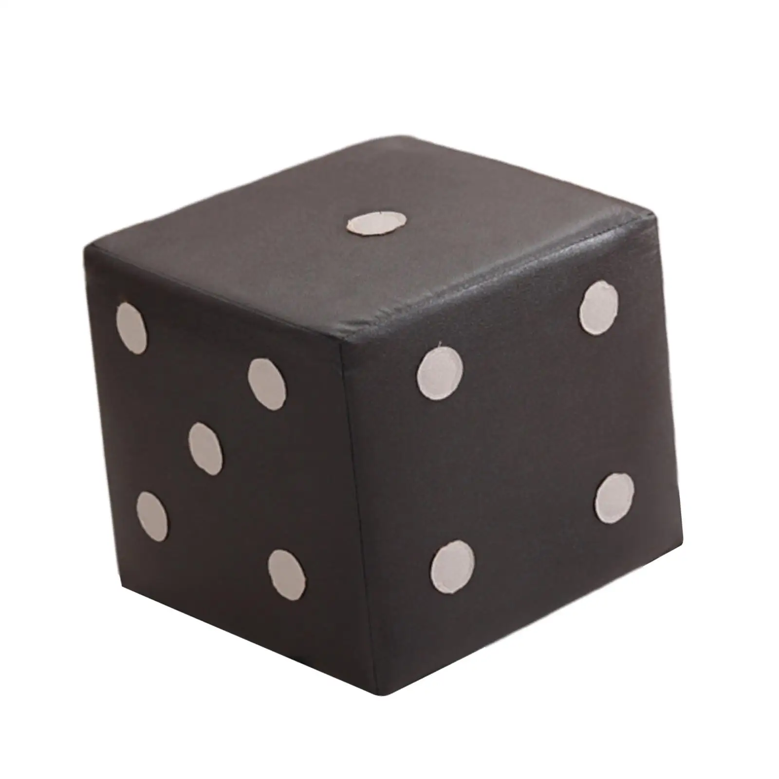 Small Footrest Unique Upholstered Stable Dice Patterns for Playroom Bedside