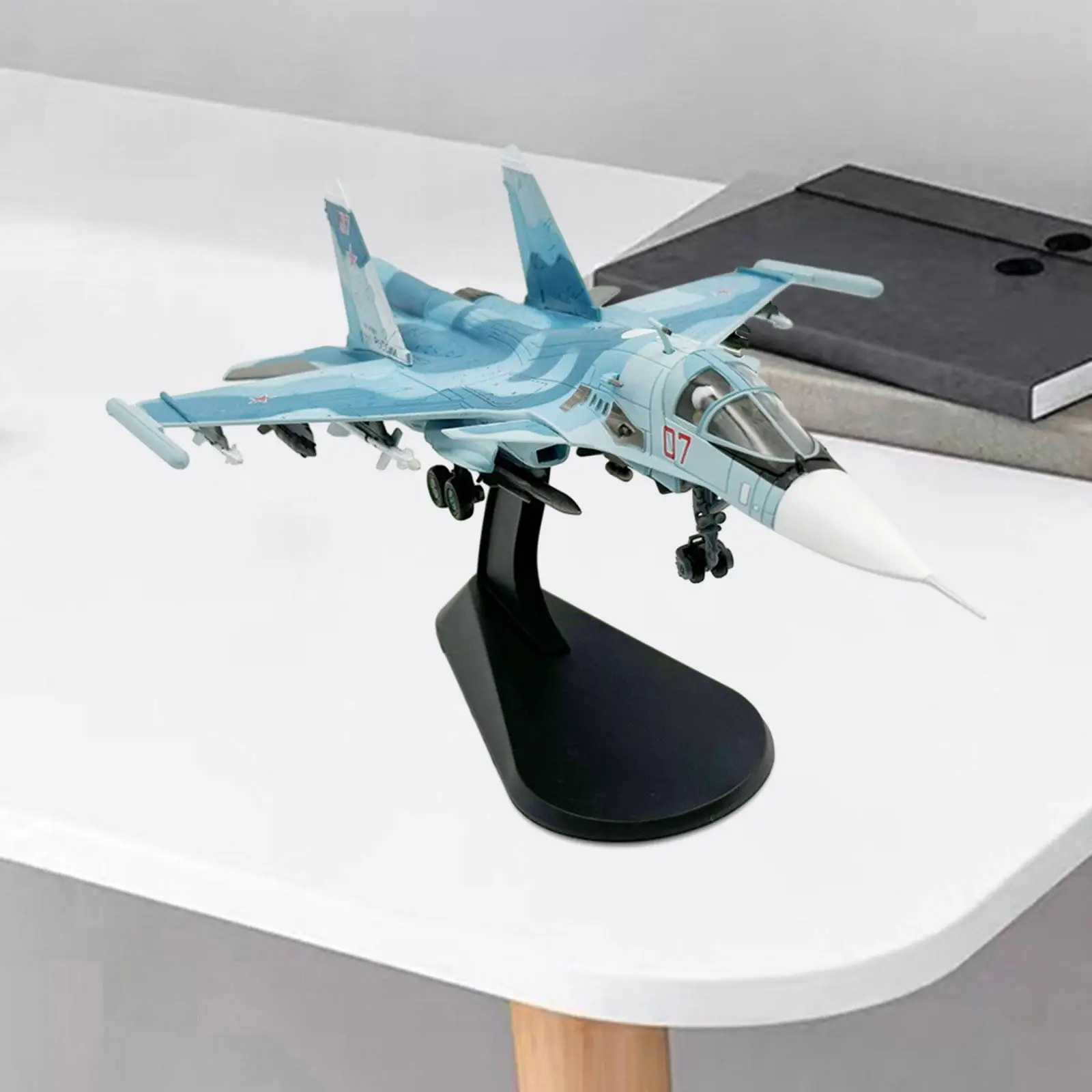 1:100 SU35 Plane Model Display Stand Aircraft for Desktop Shelf Office