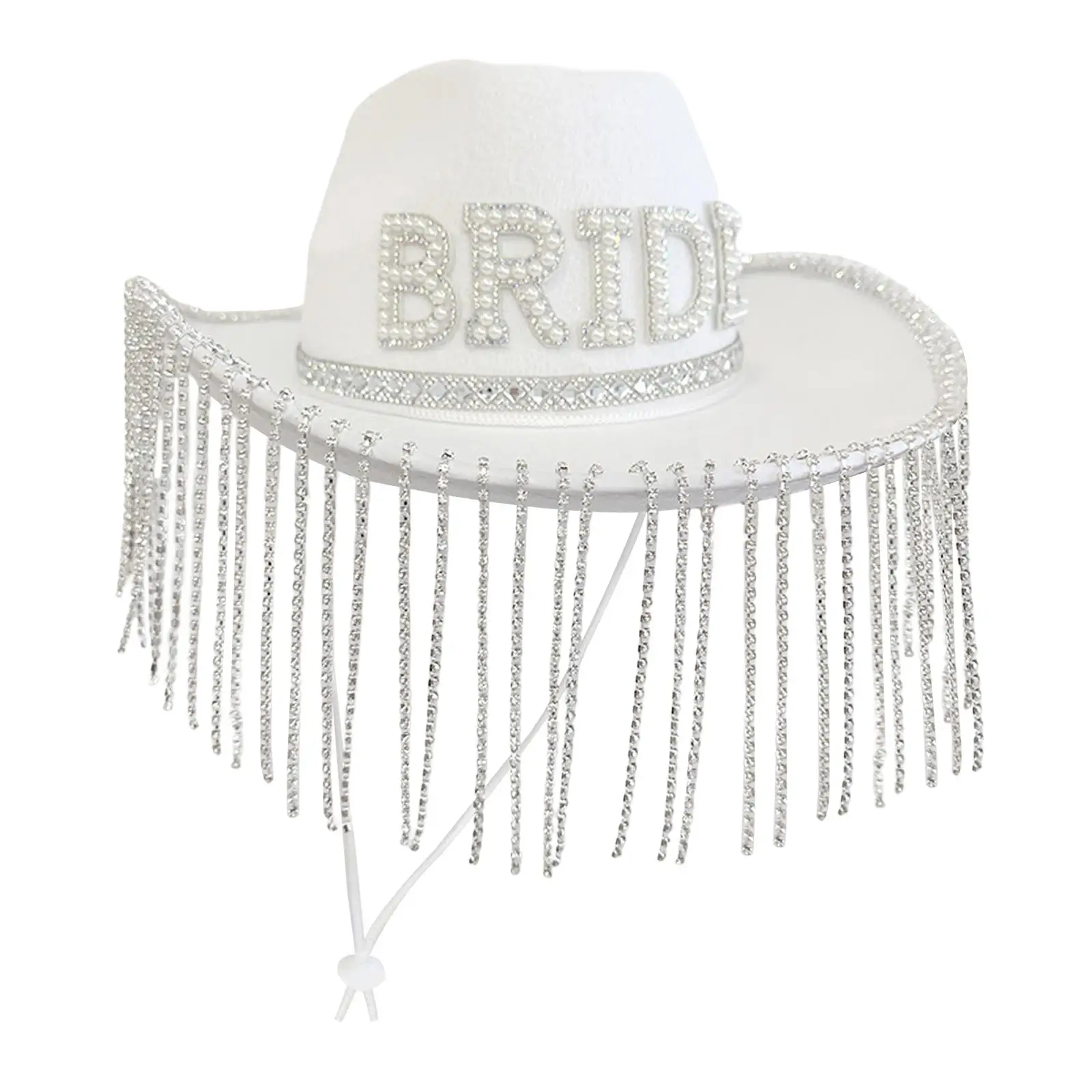 Bridal Shower Hat Women Cowgirl Bride Hat for Bridal Shower Holiday Cosplay