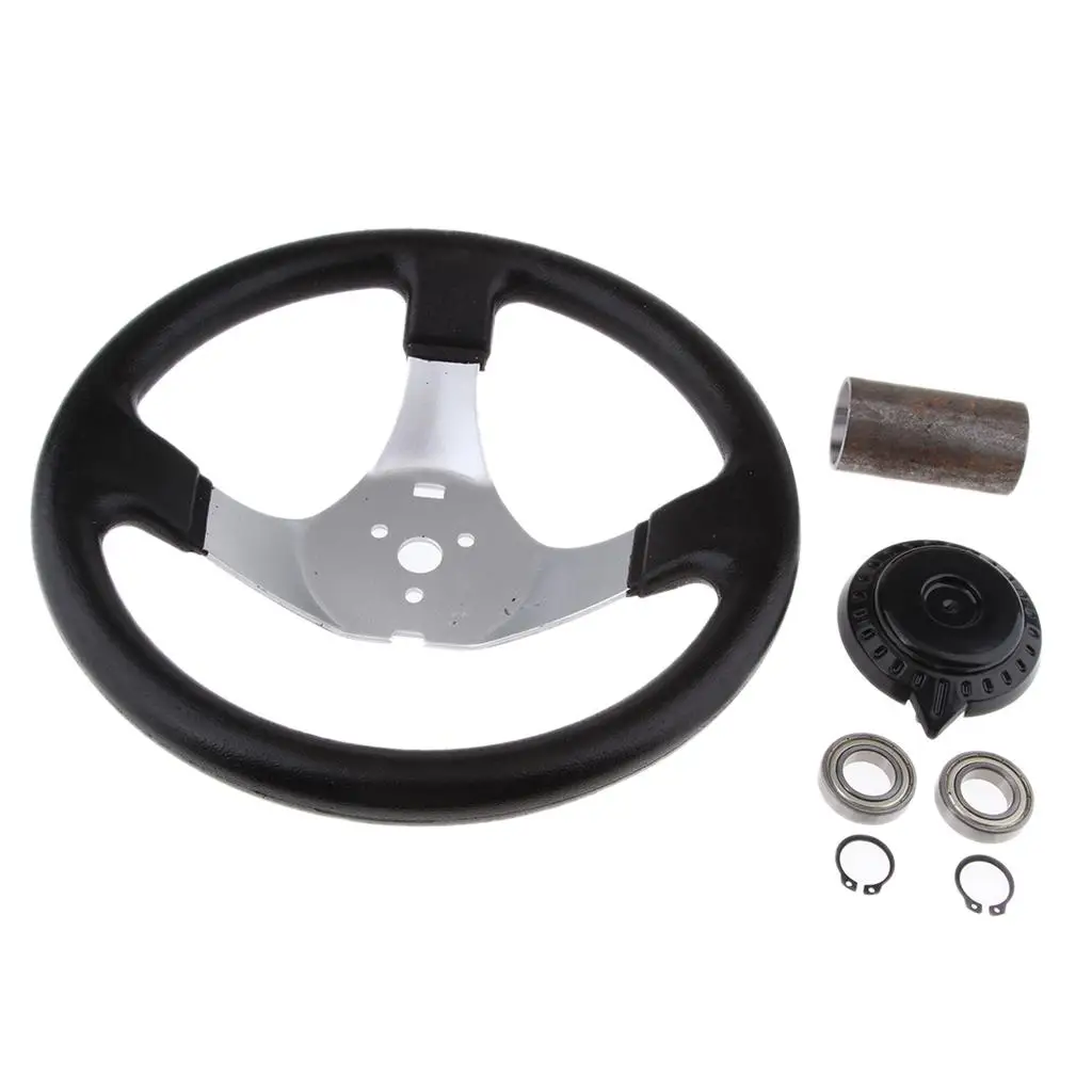 Go-Kart Steering Wheel Assembly with Cap for 150cc Engines ATV Buggies,