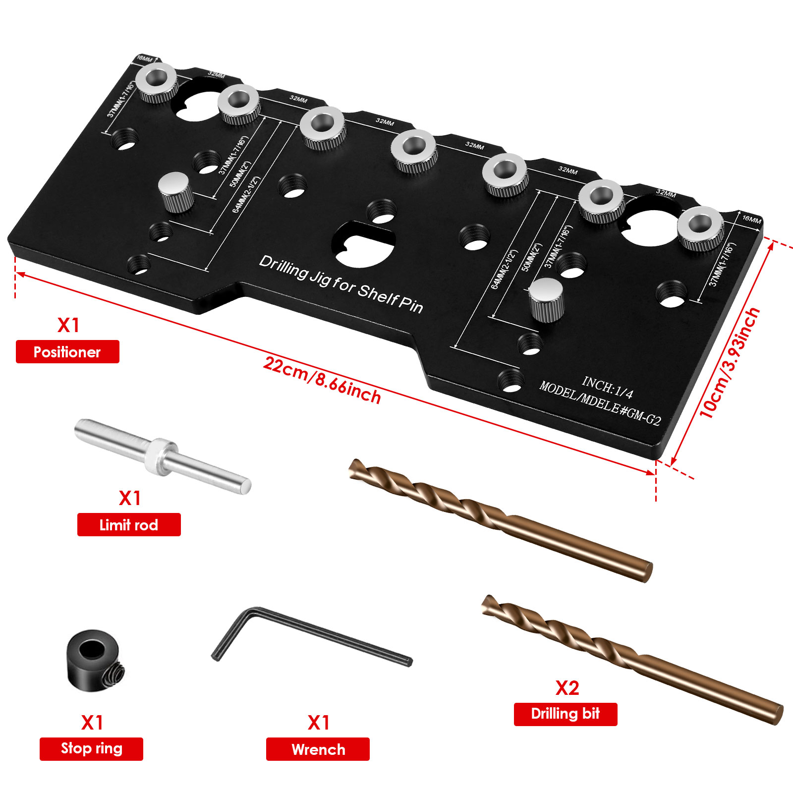 perfuração, Precise Cabinet Mounting Template Jig, 32