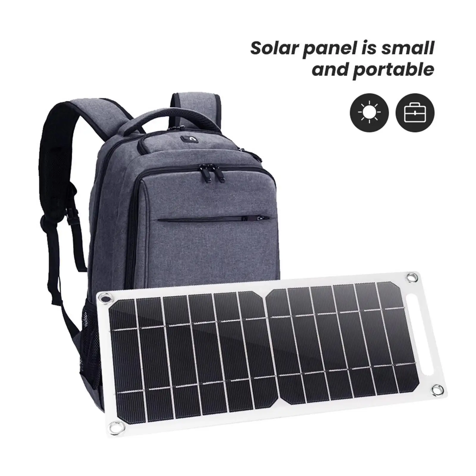 5V 6W Solar Panel Battery Charger USB Port Trickle Charge Monocrystalline for Cell Phone Backpacking Travel Camping Outdoor