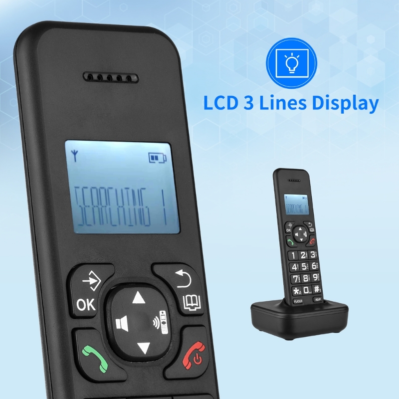 S4757528eda384a369740c56fef6f5e9eD - D1102B Fixed Landline Wireless Telephone Stylish with Multi Languages Caller Display Backlit and Number Storage