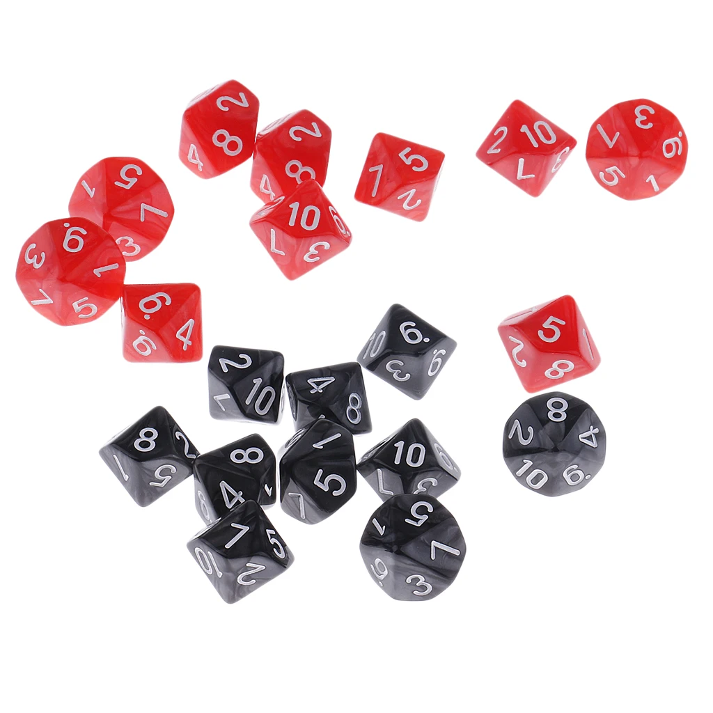 20pcs 10-Sided Dices D10 Set for Table Game Accessory
