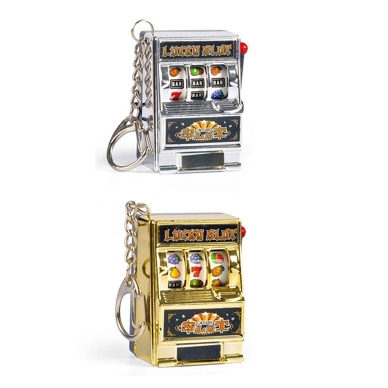 1pc Lucky Jackpot Mini Fruit Slot Machine Fun Birthday Keychain Gift Kids Educational Toy Coin Operated Games Machine