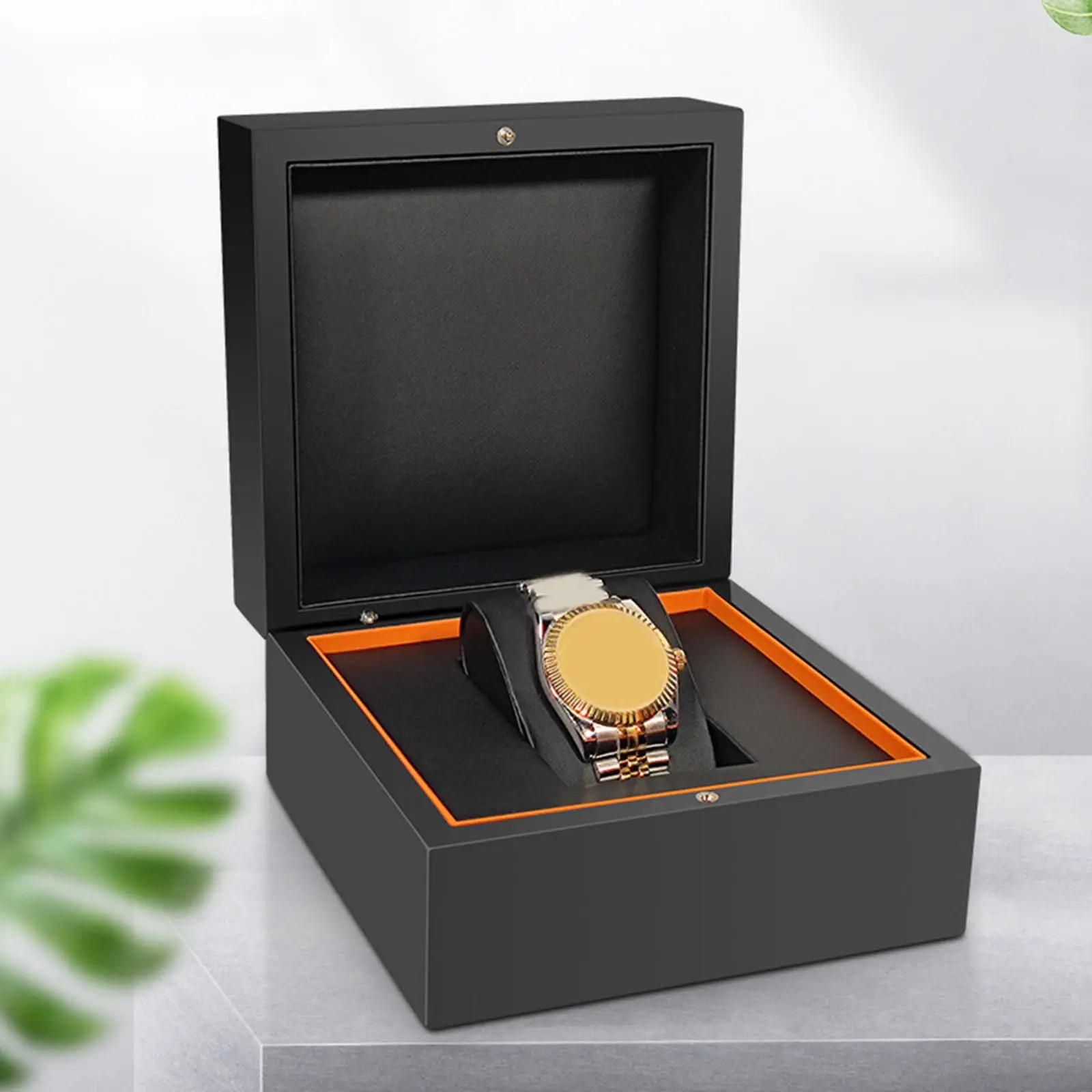 Wristwatch Display Box with Removable Pillow Single Slot Wood for Bracelets