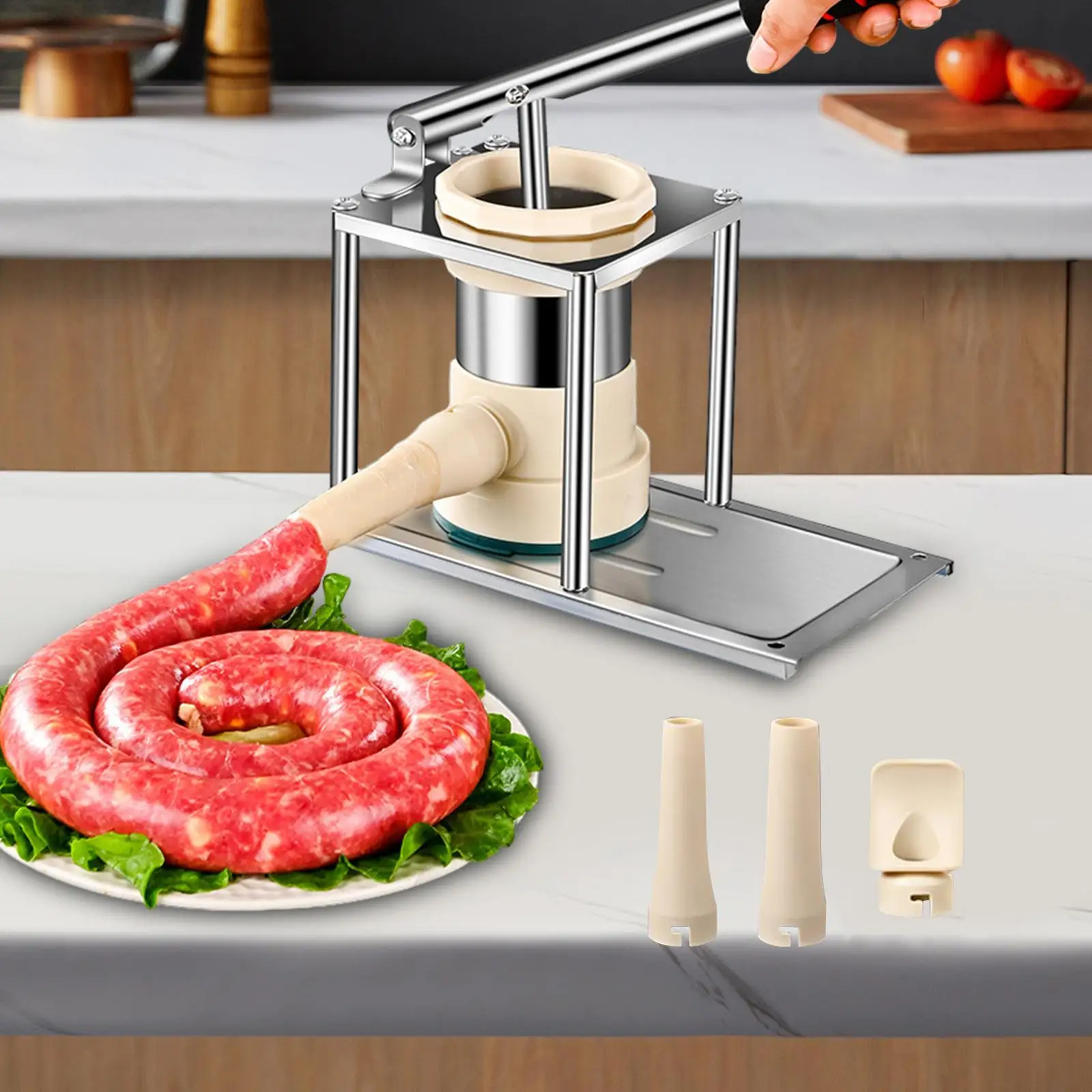 Meat Sausage Maker Homemade Fish Household Meat Mincer 8Sausage Meat Stuffer