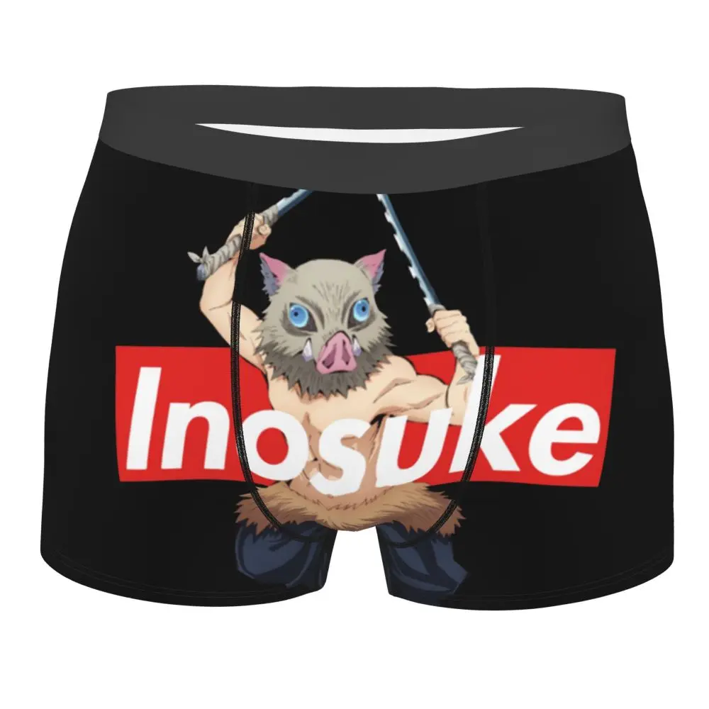Men's Boxer Shorts Panties Inosuke Hashibira Kimetsu No Yaiba Anime Soft Underwear Demon Slayer Anime Homme Printed Underpants men's briefs