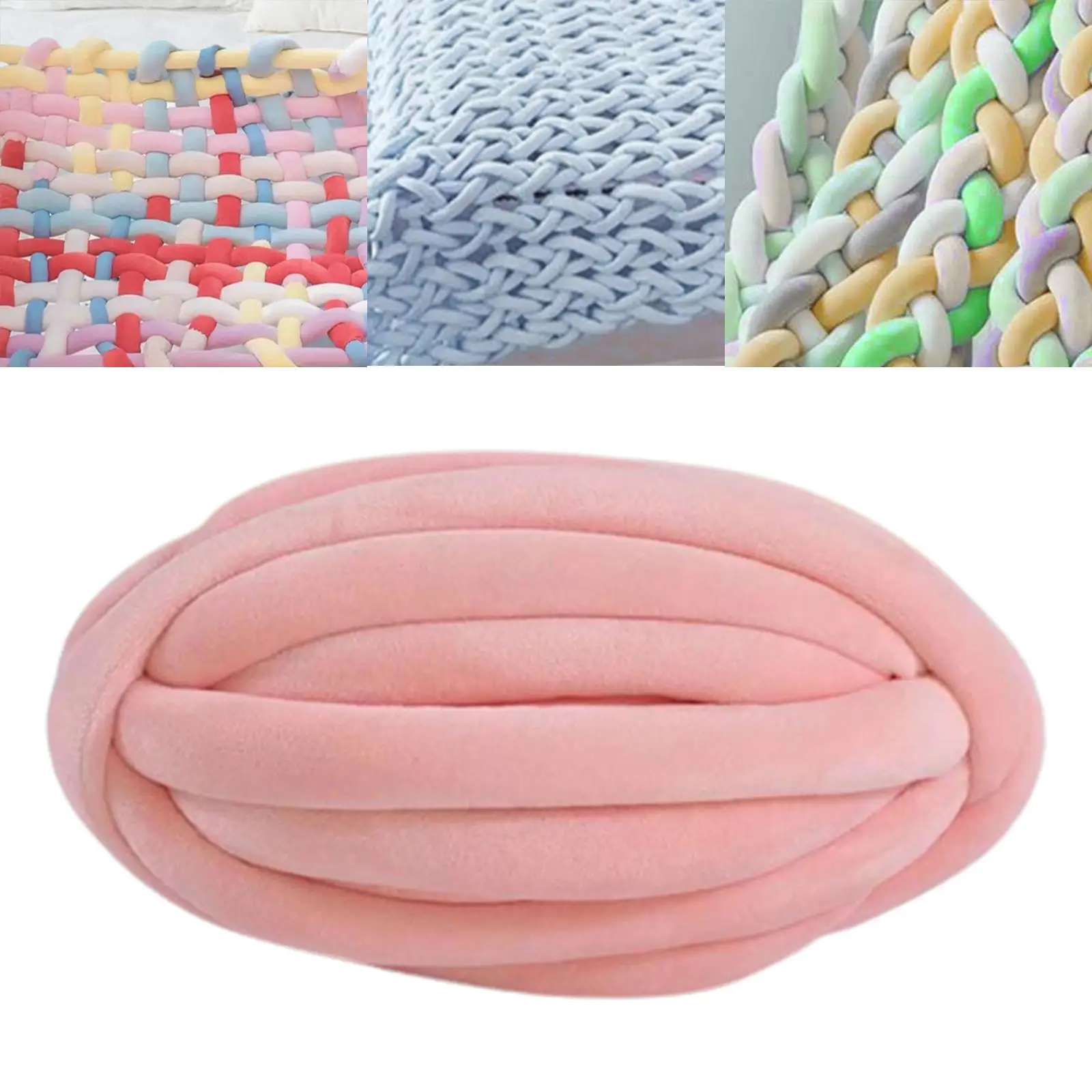 Chunky Yarn Crocheting Comfortable Jumbo Tubular Yarn for Throw Hats Cushion
