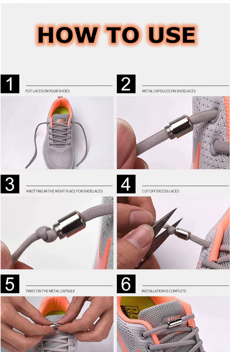 New 1Pair Elastic Locking Shoelaces Semicircle Shoelace Sneakers Shoe Laces Quick No Tie Shoelace Kids Adult Shoes Lace 21colors