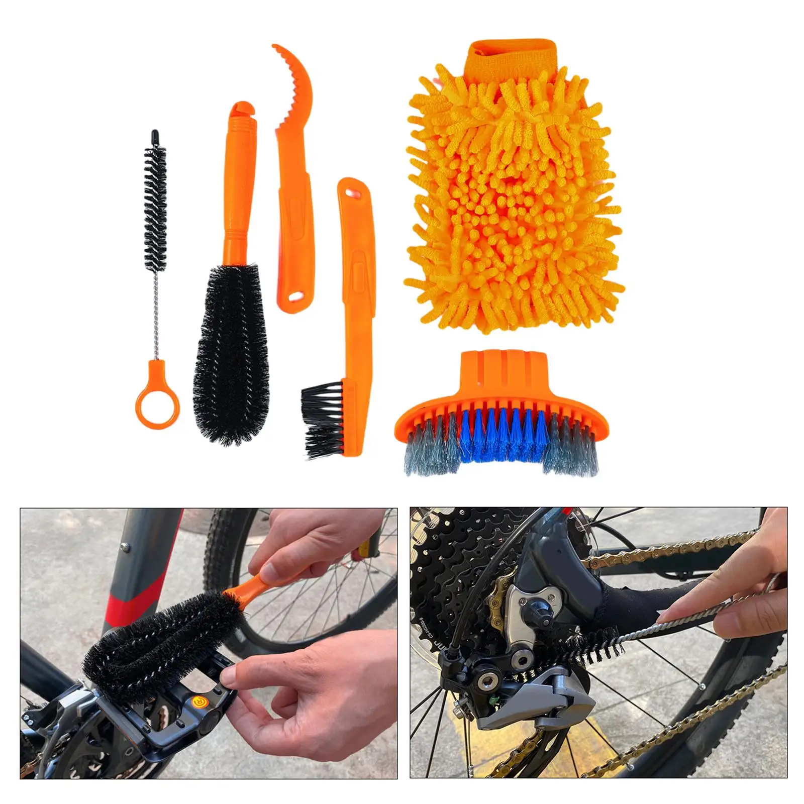 Bicycle Chain Cleaner City Bike Cleaning Kit Tire Scrubber for Crank Chain