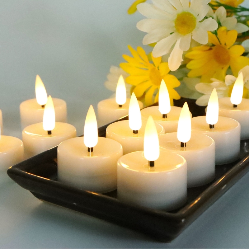 12pcs sem chama piscando LED Tealight vela