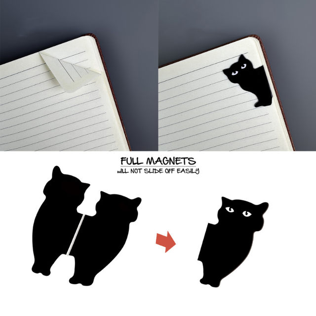 Magnetic Bookmarks For Book Lovers Black Cat Cute Bookmarks - Temu