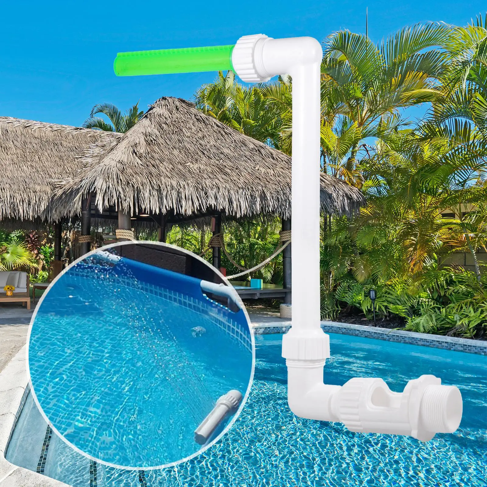 Adjustable Pool Fountain Waterfall Cooling Sprayer Fun Sprinklers Water for Pond Backyard Garden Pool Decor