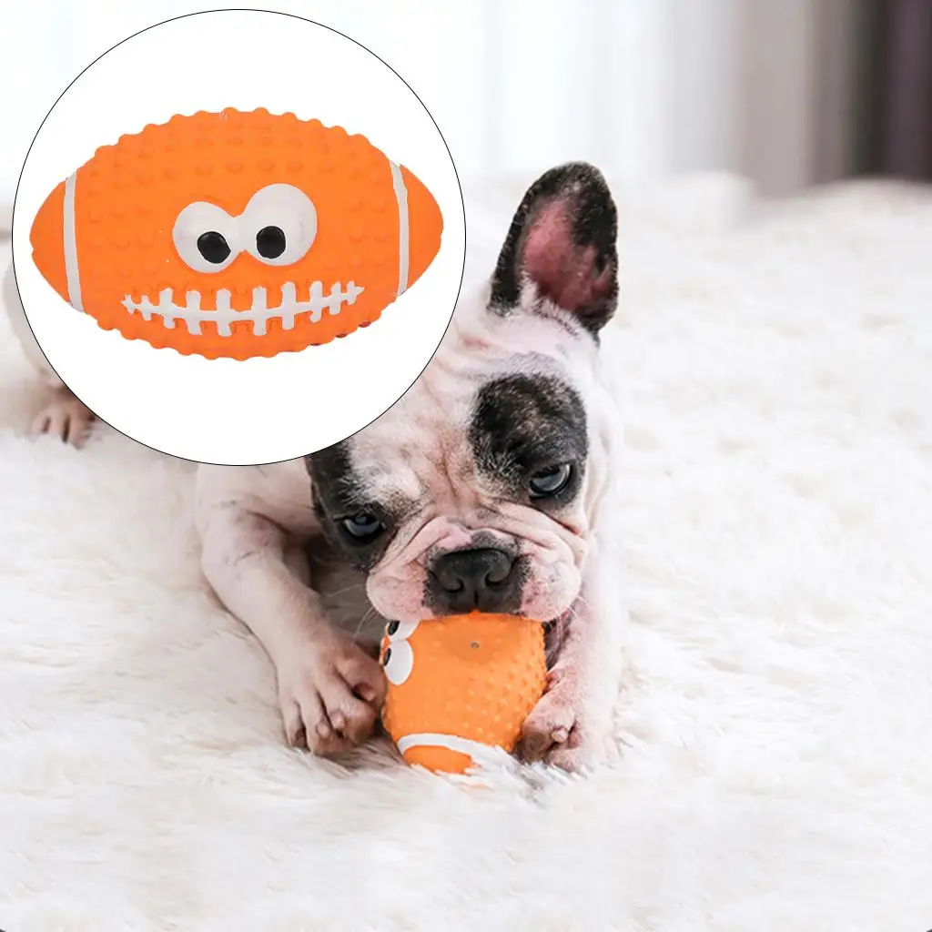 Durable Dog Chew Toy Rubber Squeaky Ball Interactive Play Toy Cleaning