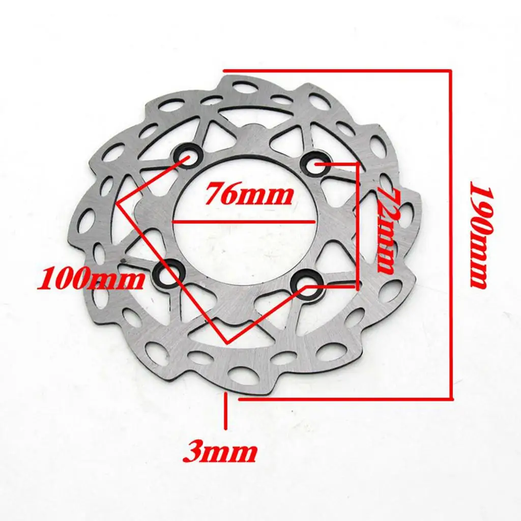 190mm Rear Brake Caliper Disc Rotor for 50cc-160cc CRF50 SSR Motorcycle