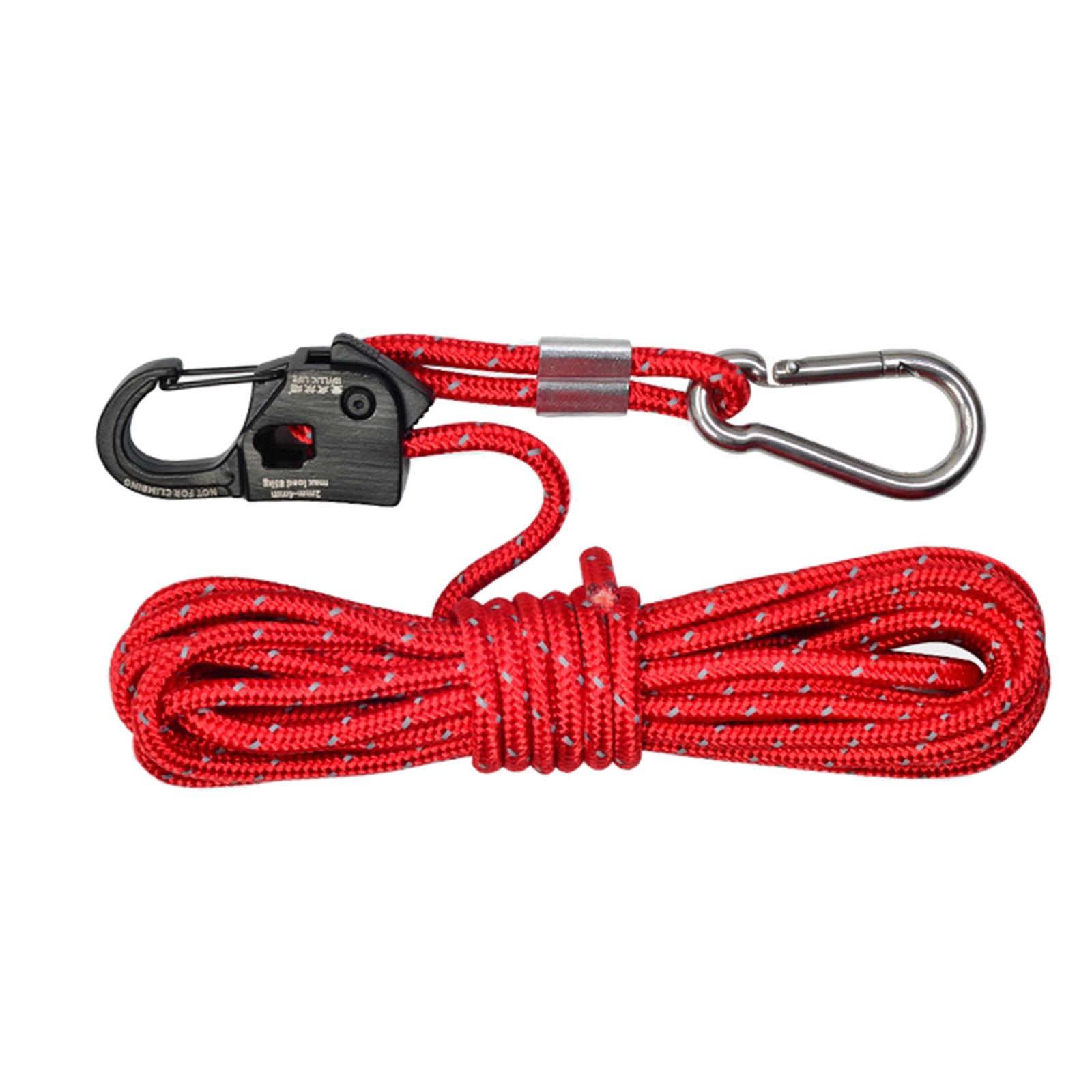 4mm Tent Guy Rope with Pulley Tent Guide Rope for Backpacking Hiking Awning