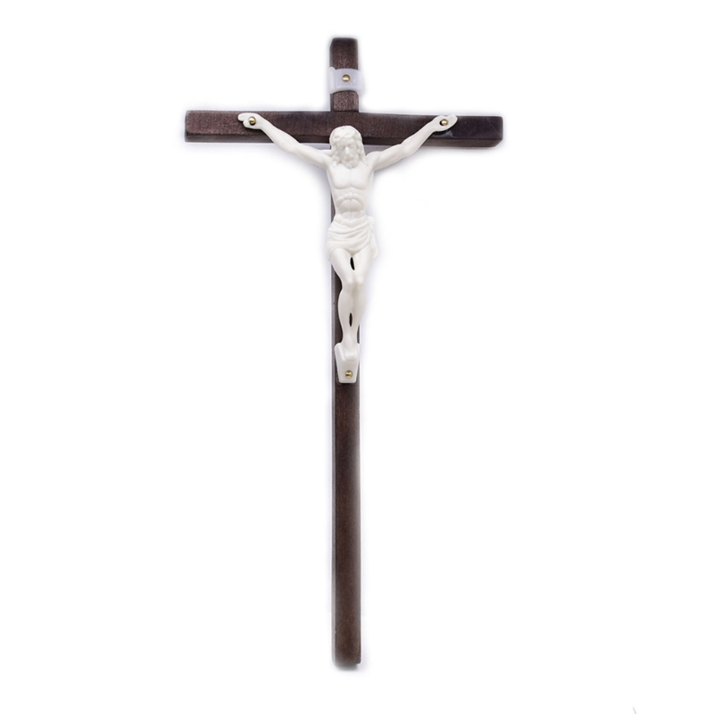 Description Picture 2 of itemCrucifix Wall Cross Solid Wooden Catholic Cross Decor for Wall Christian Prayer Hand Holding Cross Home Office Decor
