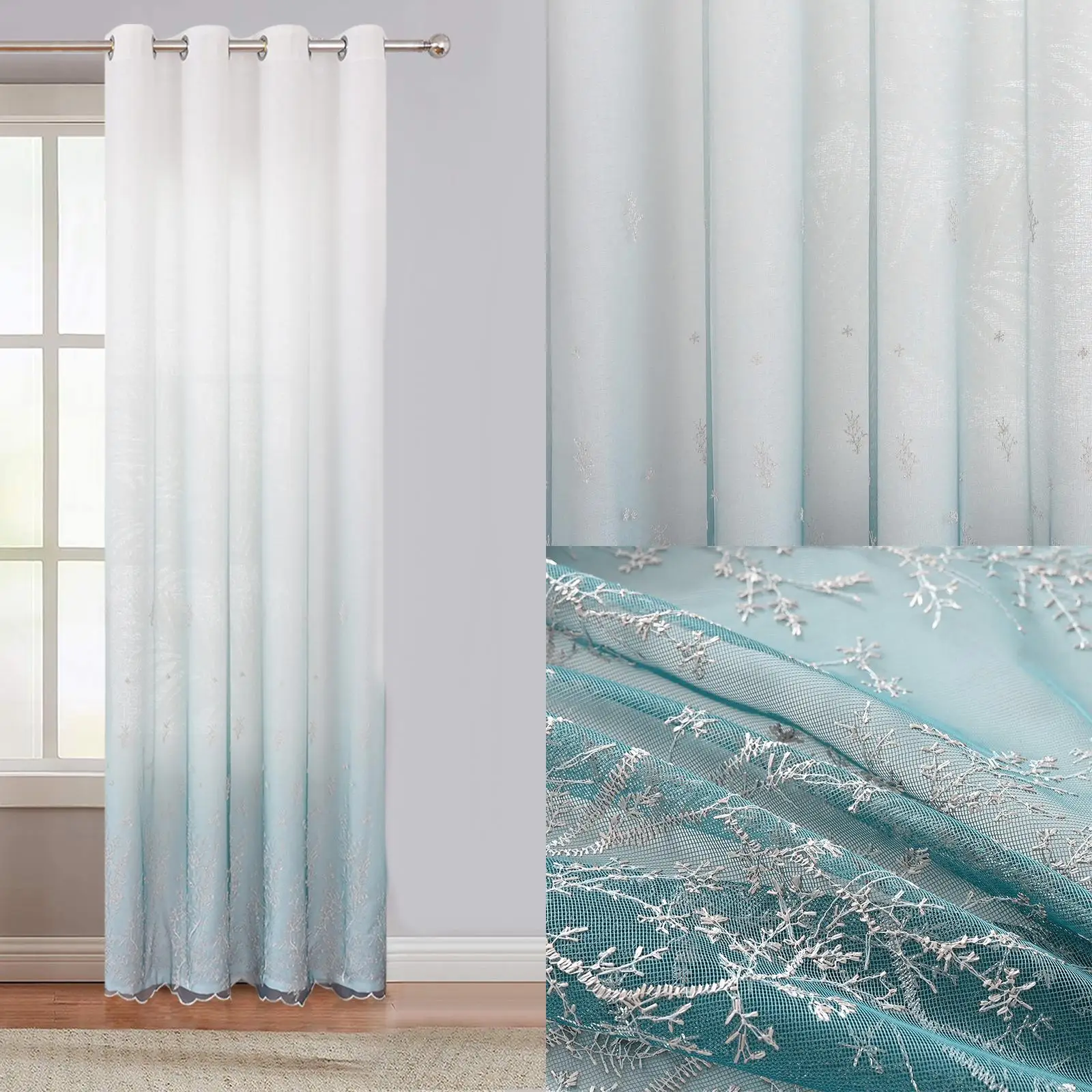 2 Pieces Grommet Curtain Window Treatment Blackout Curtains for Bedroom Home