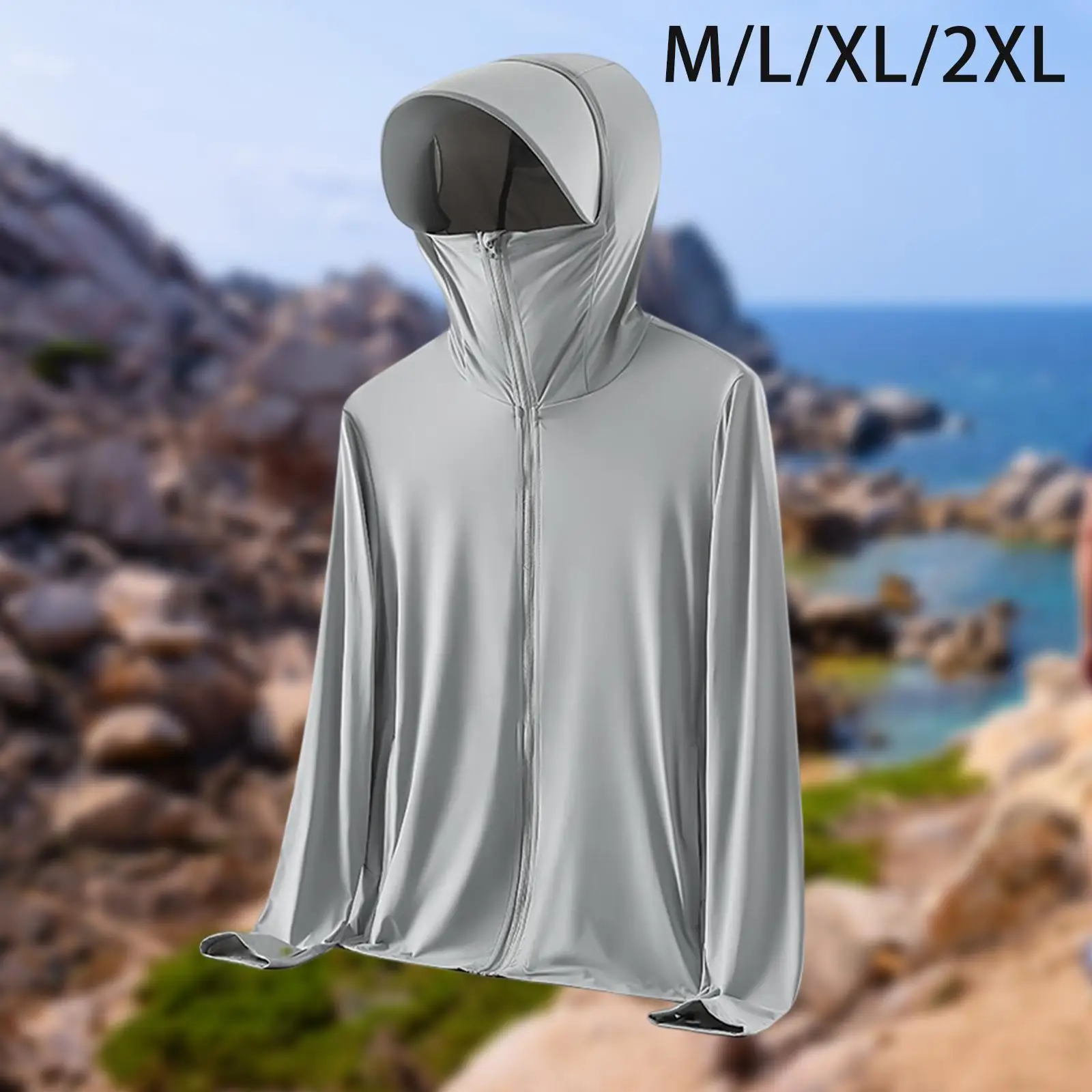 Sun Protection Jacket Sun Block Clothing Thin Breathable Long Sleeve Cooling Shirt Coat for Running Hiking Summer Cycling