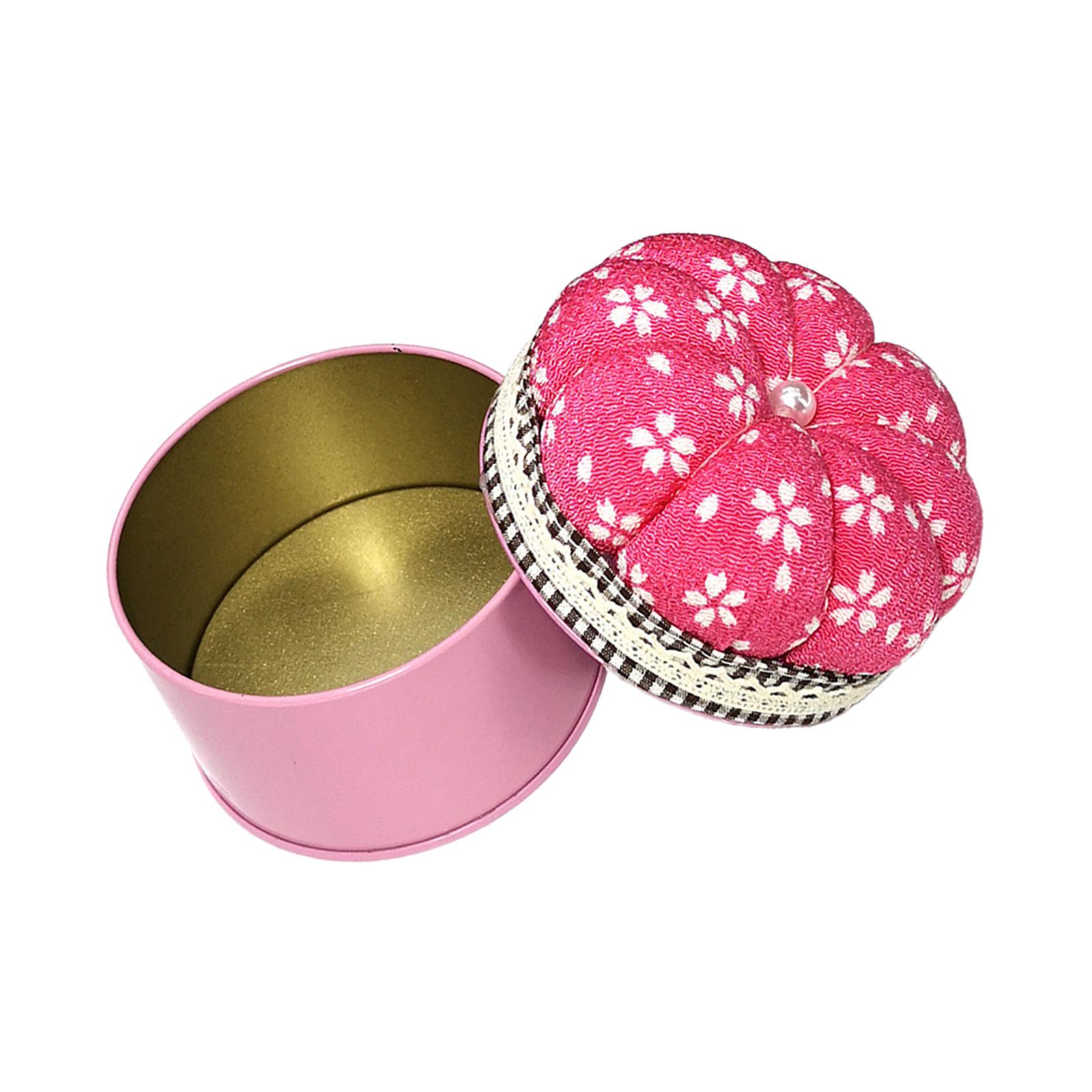 Description Picture 4 of itemFloral Pattern Pin Cushion with Storage Box Adults DIY Craft Needles Holder Pincushion for Stitching Needlework Sewing Supplies