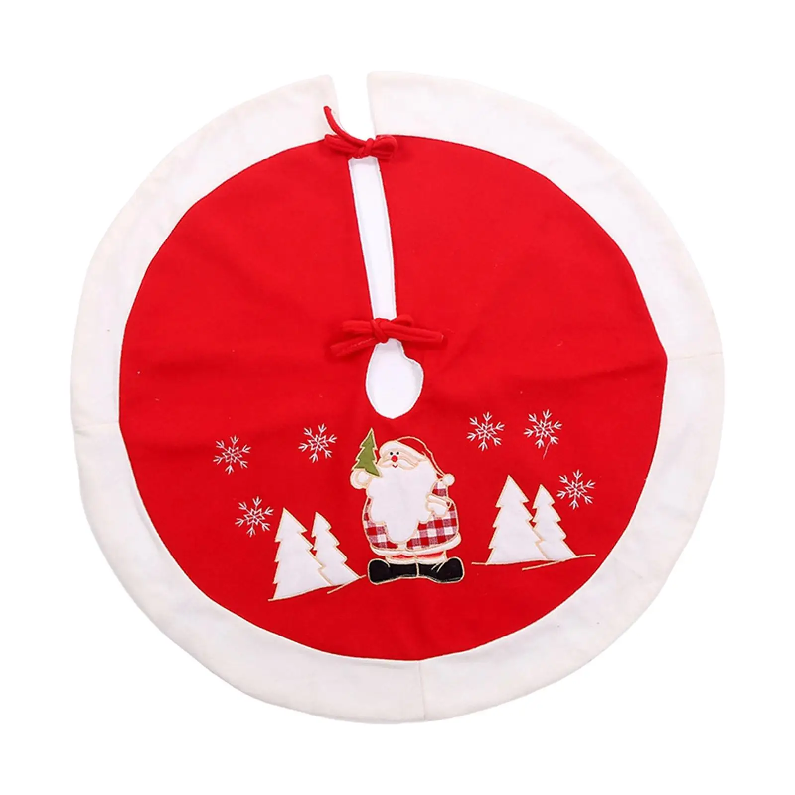 35inch Christmas Tree Skirt with Rope with Santa Claus Pattern christmas Tree Mat for outdoor Office Supermarket