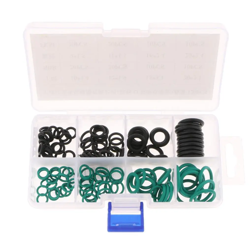 170 Pieces 8 Sizes Automotive Car Air Conditioner O-Ring Rubber Washers Gasket