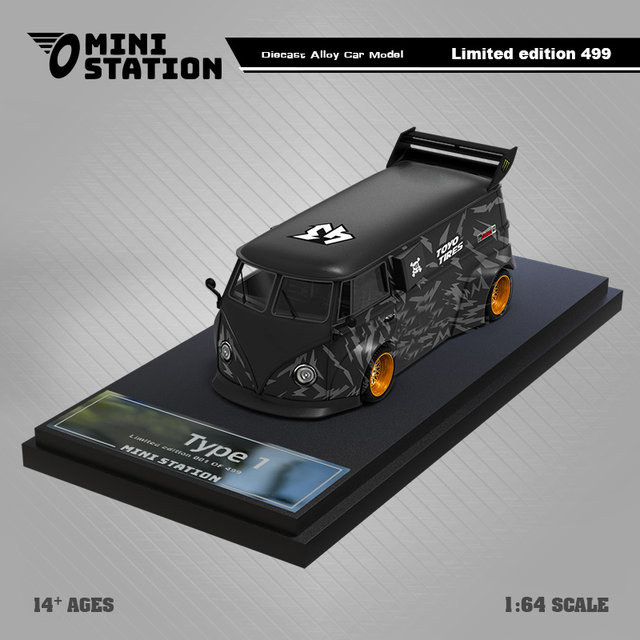Mini Station 1:64 RWB964 / Targa 43 & T1 Van Block43 Trailer