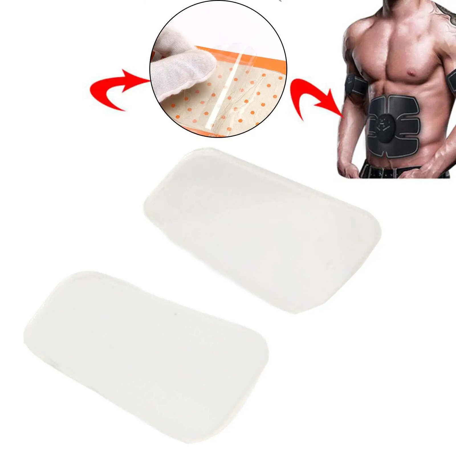 2Pcs Gel Pads Reusable Replacement for Muscle Stimulator Workout Toning Belt