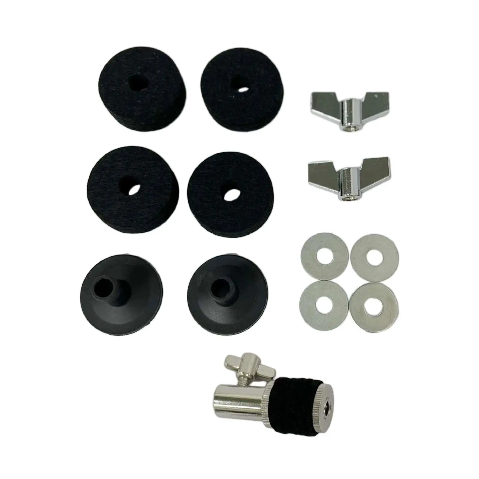13Pcs Cymbal Replacement Accessories Wing Nuts Felts Drum Hardware Lightweight Cymbal Sleeve for Percussion Instrument Parts