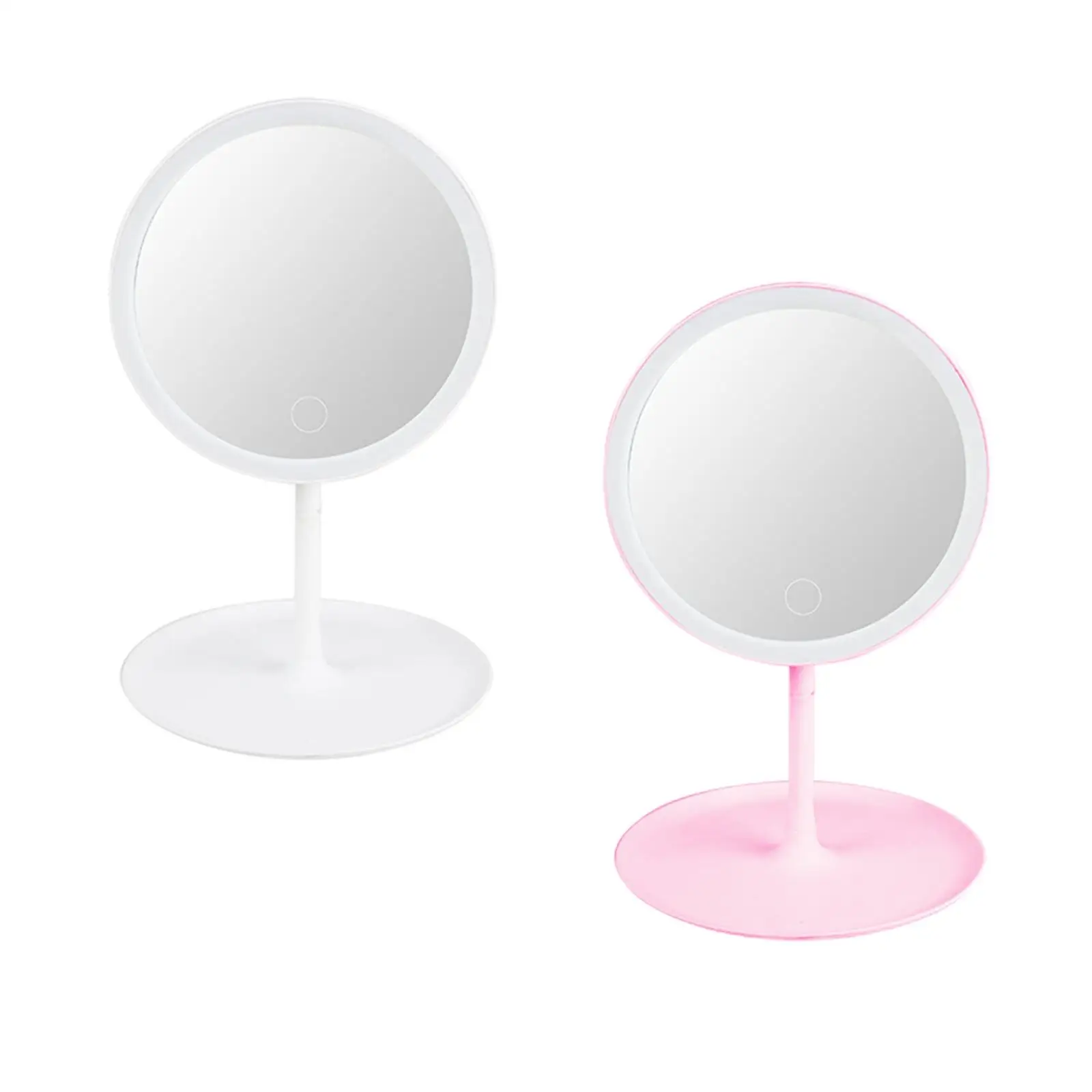 LED Desktop Standing Makeup Mirror with Lights Rechargeable for Shaving