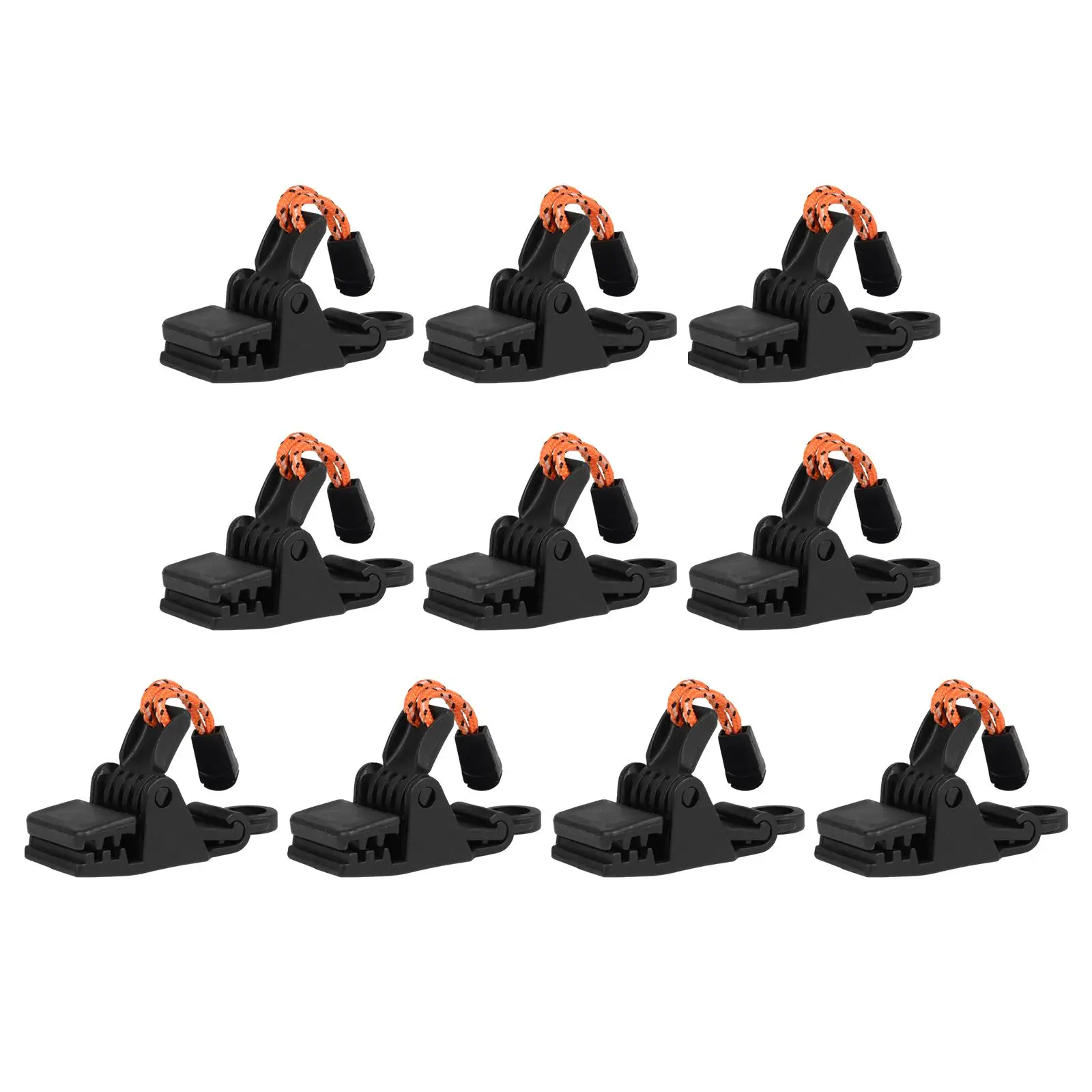 10x Tarp Clips Adjustable Reusable Lightweight Tent Clips Clamp Grip Clamps for Tarps Shade Cloth Fishing Awnings Hiking