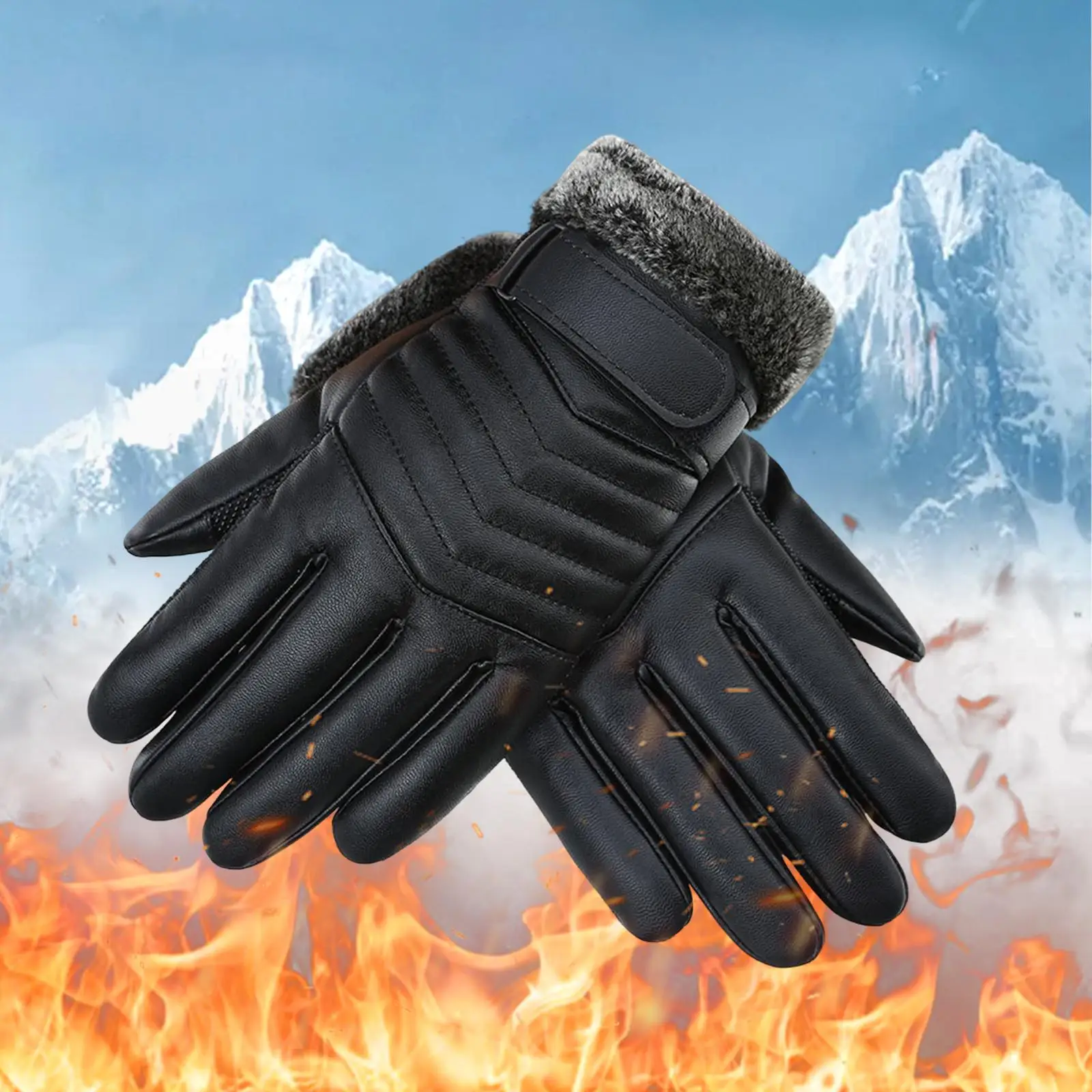Winter Gloves Durable Windproof Mittens Warm Gloves for Men Camping Climbing