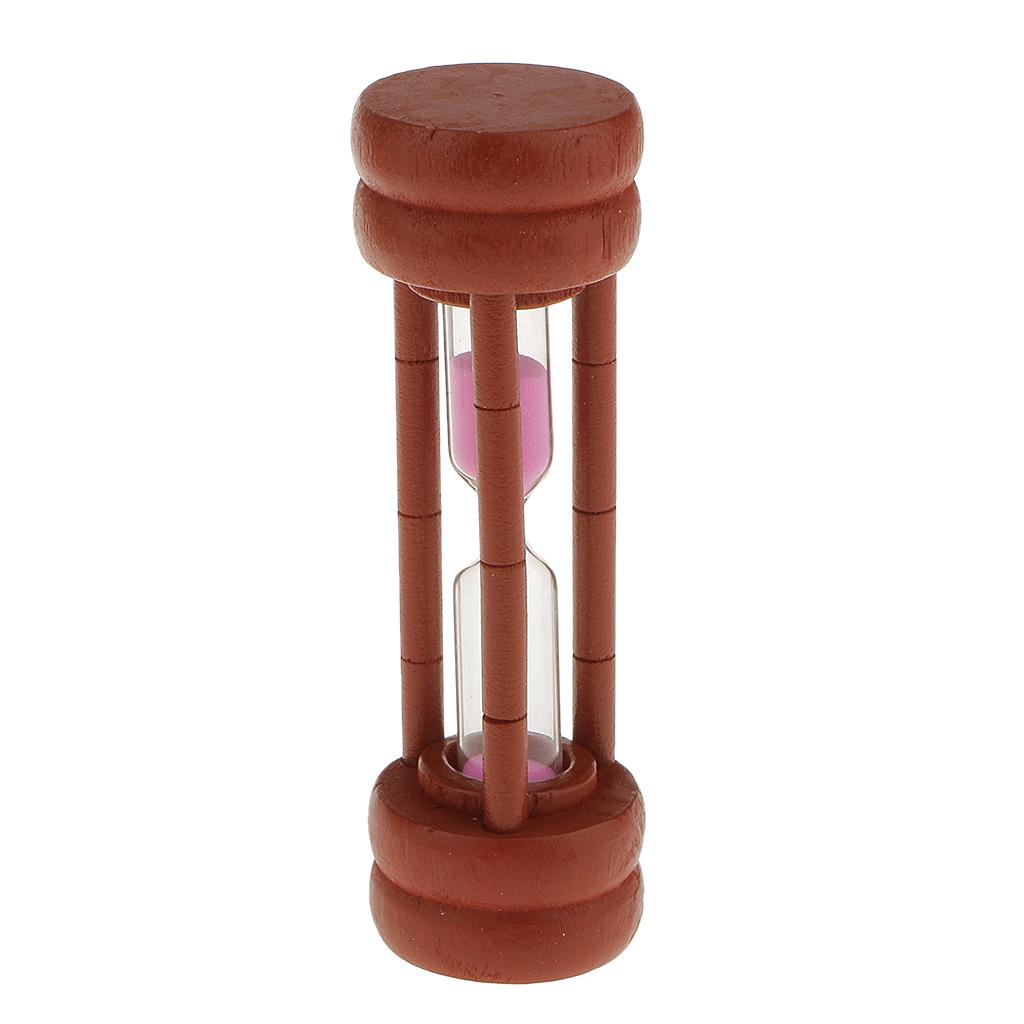Maroon Wood Sandglass Timer Teeth Brushing Special Needs Therapy Math Exercising Hourglass 1,2,3,5 Minutes