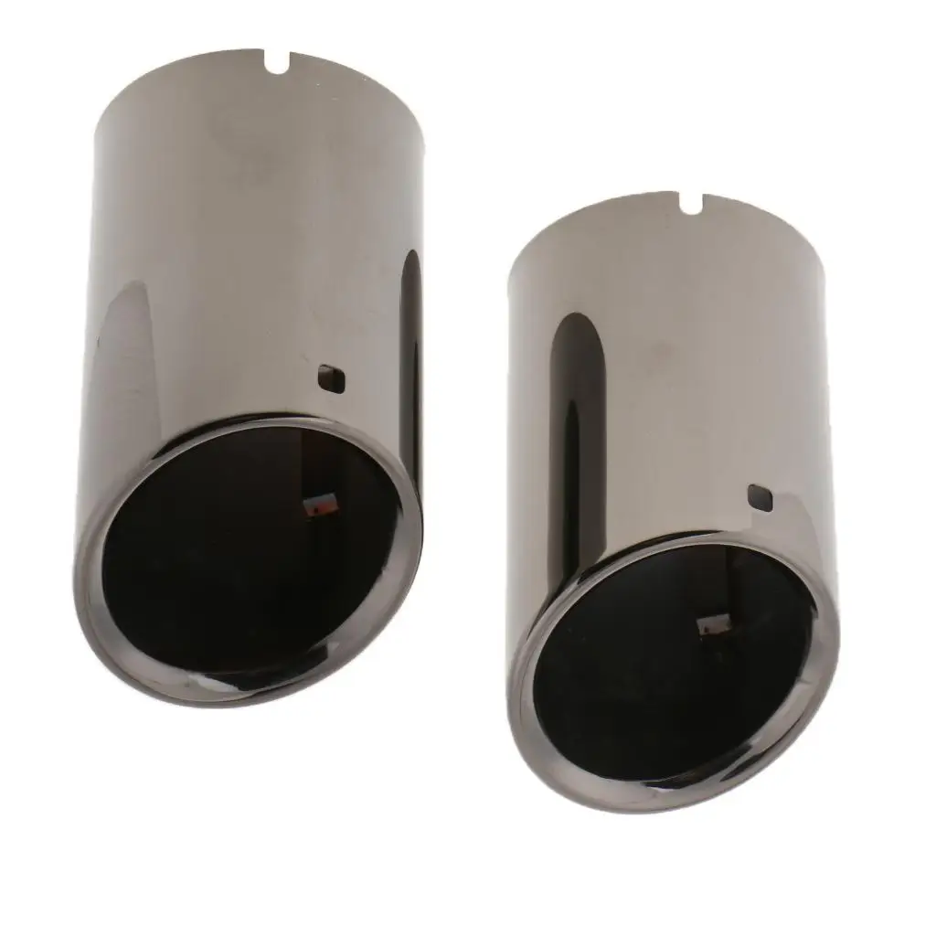 2PCS Stainless Steel  Exhaust Tips for bmw F10 F18 (Titanium Black)