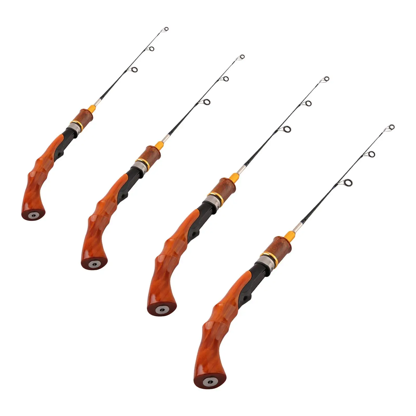 Lightweight Ice Fishing Rods with Guide Rings Fish Rod Glass Steel Ice Fishing