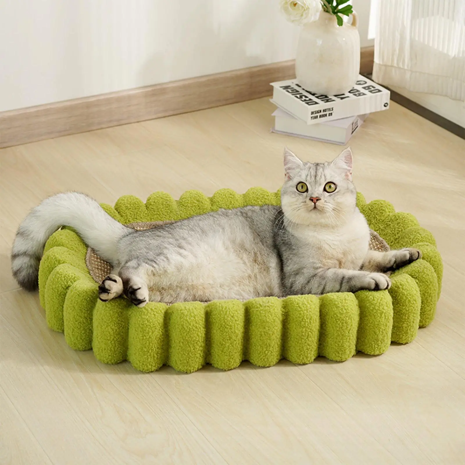 Cat Scratch Pad Bowl for Indoor Cats Oval Cat Scratcher for Cats Scratching