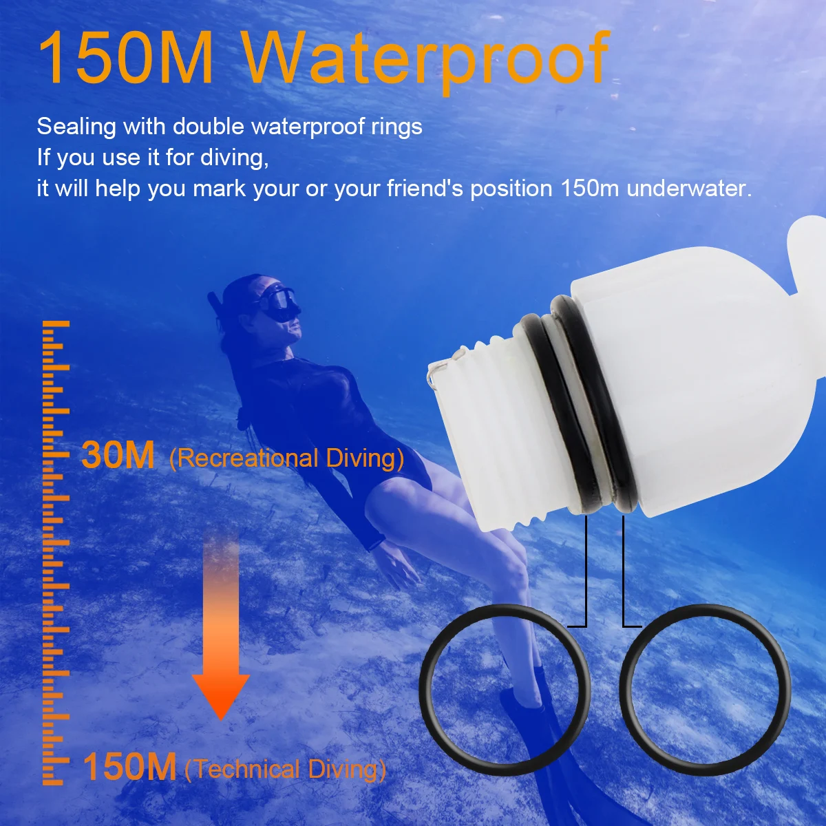 luz de sinal de mergulho subaquática luz de segurança estroboscópica mergulho segurança led marcador para ao ar