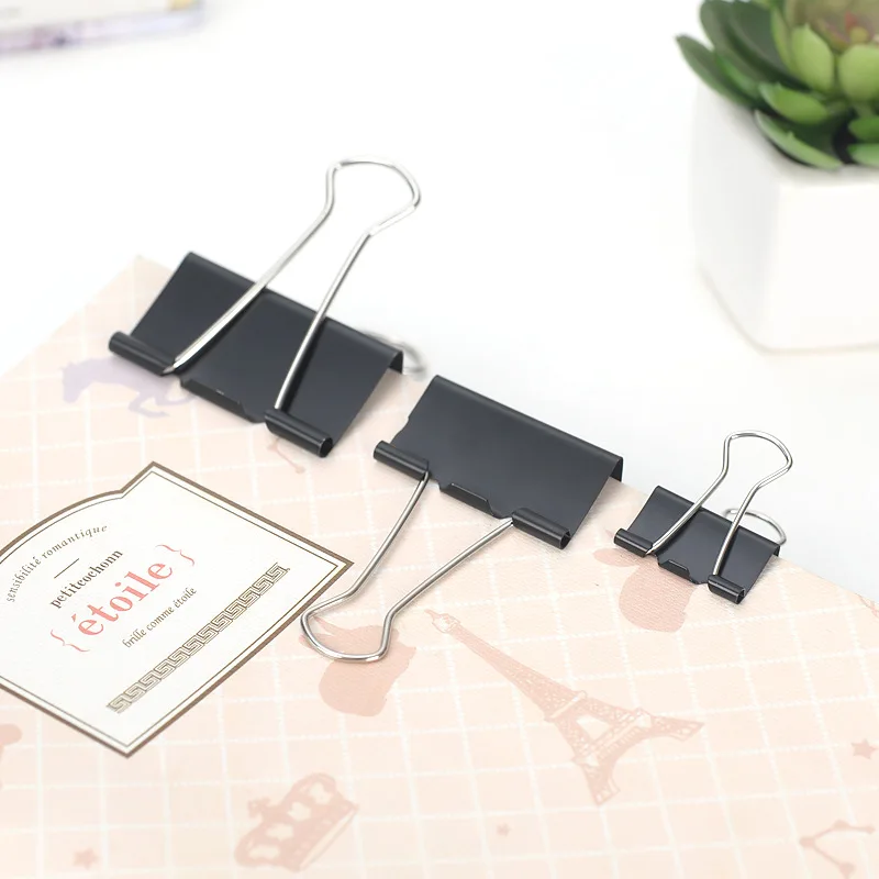 H&S 10 Binder Clips 51mm Large Paper Clamps Foldback Clip Black - Binder  Clip - Paper Clip - Stationary Clips - Paper Binder Clip - Clip Clamp 
