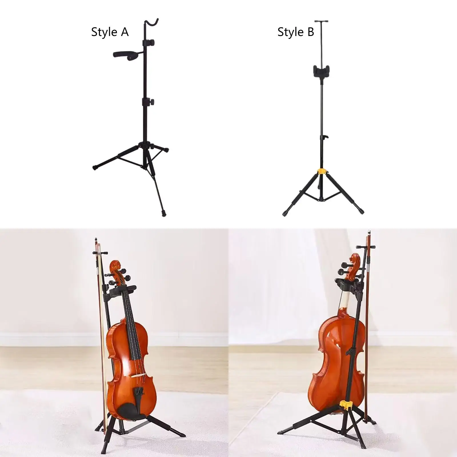 Violin Floor Stand Violin Accessories Adjustable Holder Folding Tripod Floor