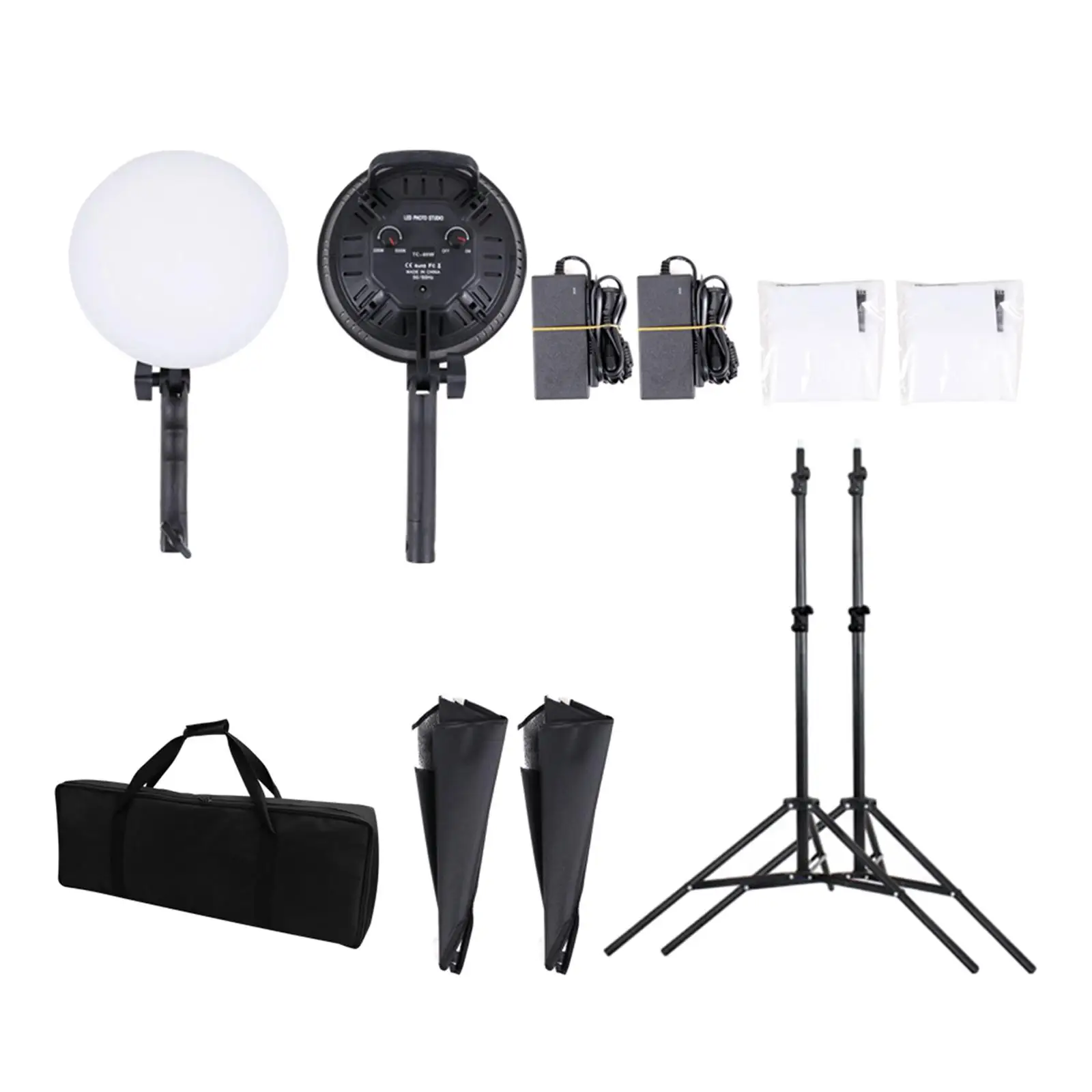 2x Photography Bi Color Dimmable Light 2x Softbox Photography Lamp  45W Video Recording studio Lighting US Plug