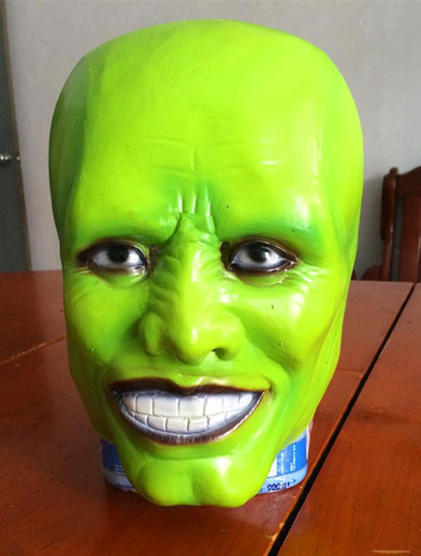 Luxus Latex berühmte Filme die Maske Jim Carrey männliche Maske Herren Kostüm Superheld Comic Erwachsene Kostüm Zubehör Spielzeug maske – Detail 5
