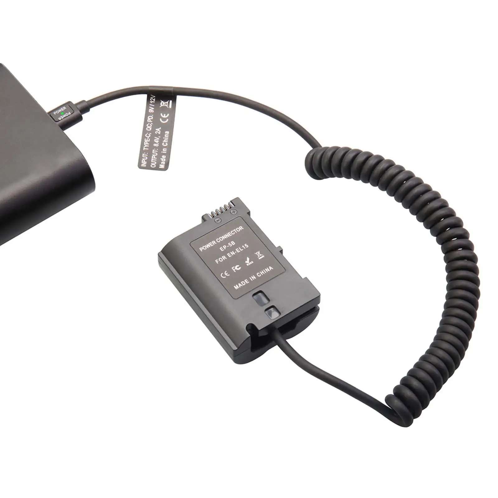 Type C with EN El15 Cable Dummy Battery for D7200 D7100 D7500 Professional Output 7.4V-8.4V