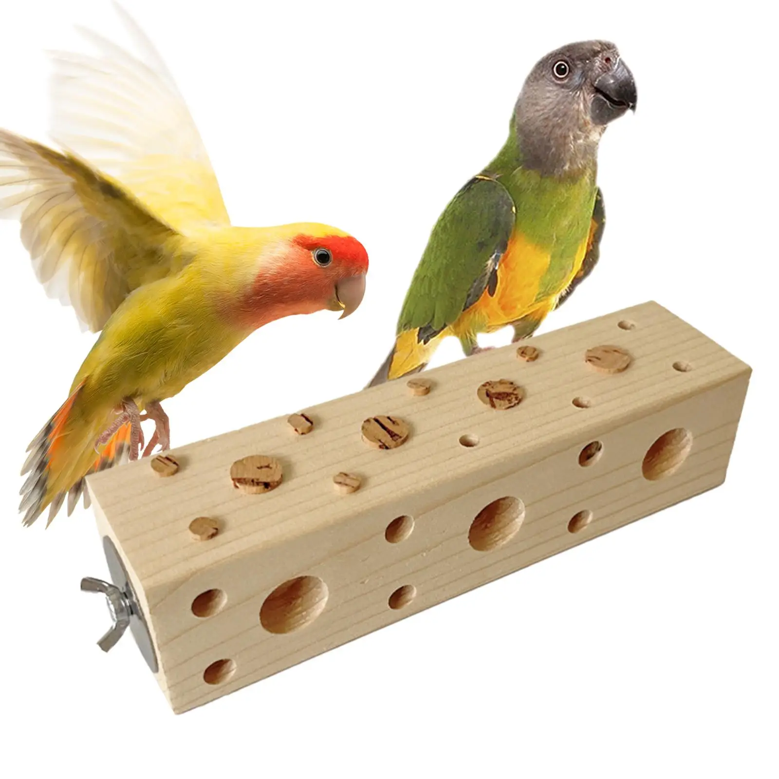 Parrot Grinding Toys Parrot Tabletop Puzzle Foraging Training Toys Bird Wooden