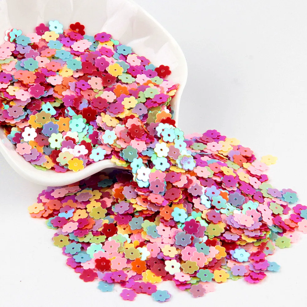 Blumen-Pailletten, 6 mm, flache PVC-Pailletten, lose Lentejuelas für Handarbeiten, Basteln, Nähbeschläge, Modeschmuck, 10 g/Menge – Detail 14