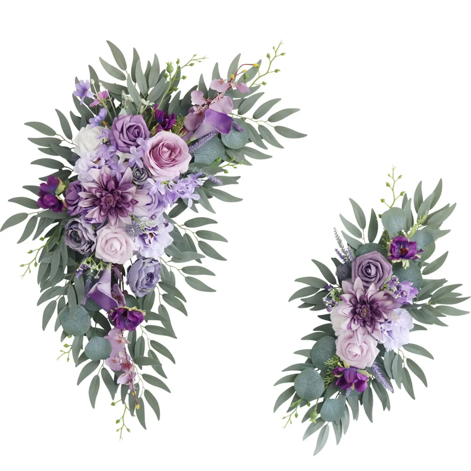 2x Artificial Wedding Flower Wedding Welcome Signs for Ceremony Welcome Sign