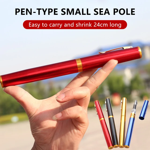 G Ganen 38inch Mini Portable Pocket Aluminum Alloy Fishing Rod Pen Great  Gift