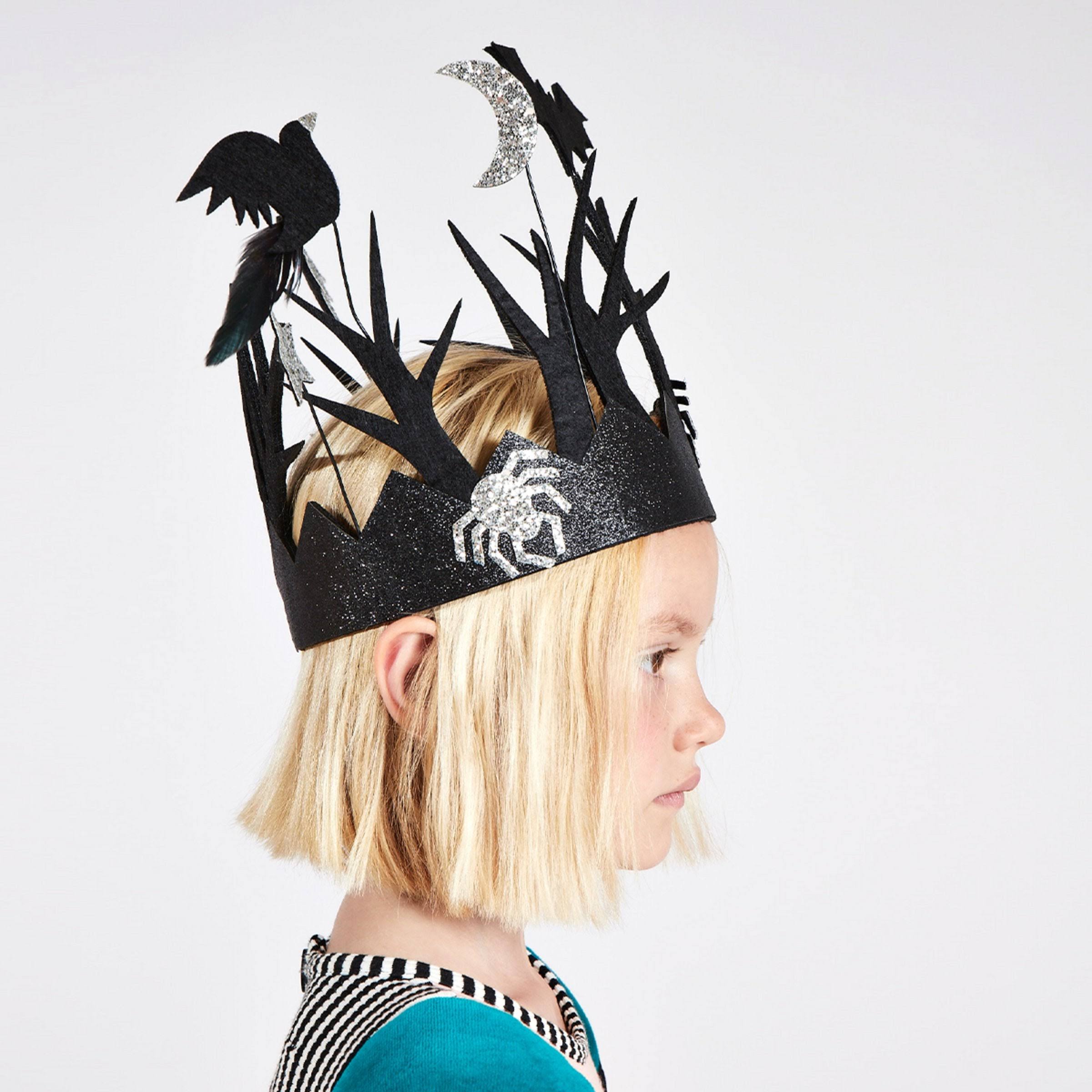 Kind Blume Haar Zubehör Junge Mädchen Weihnachten Rabe dunkle Dekoration Requisite Baby Krone Stern Geburtstag Kopfschmuck – Detail 6