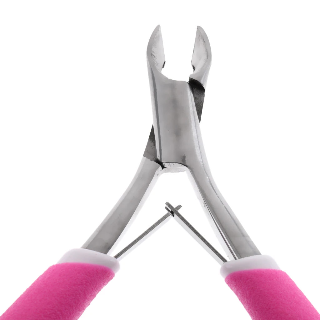 Nail Pliers Cuticle Manicure Pedicure Cutter Pink Stainless Steel Nail Plier Gradient Nail Tool