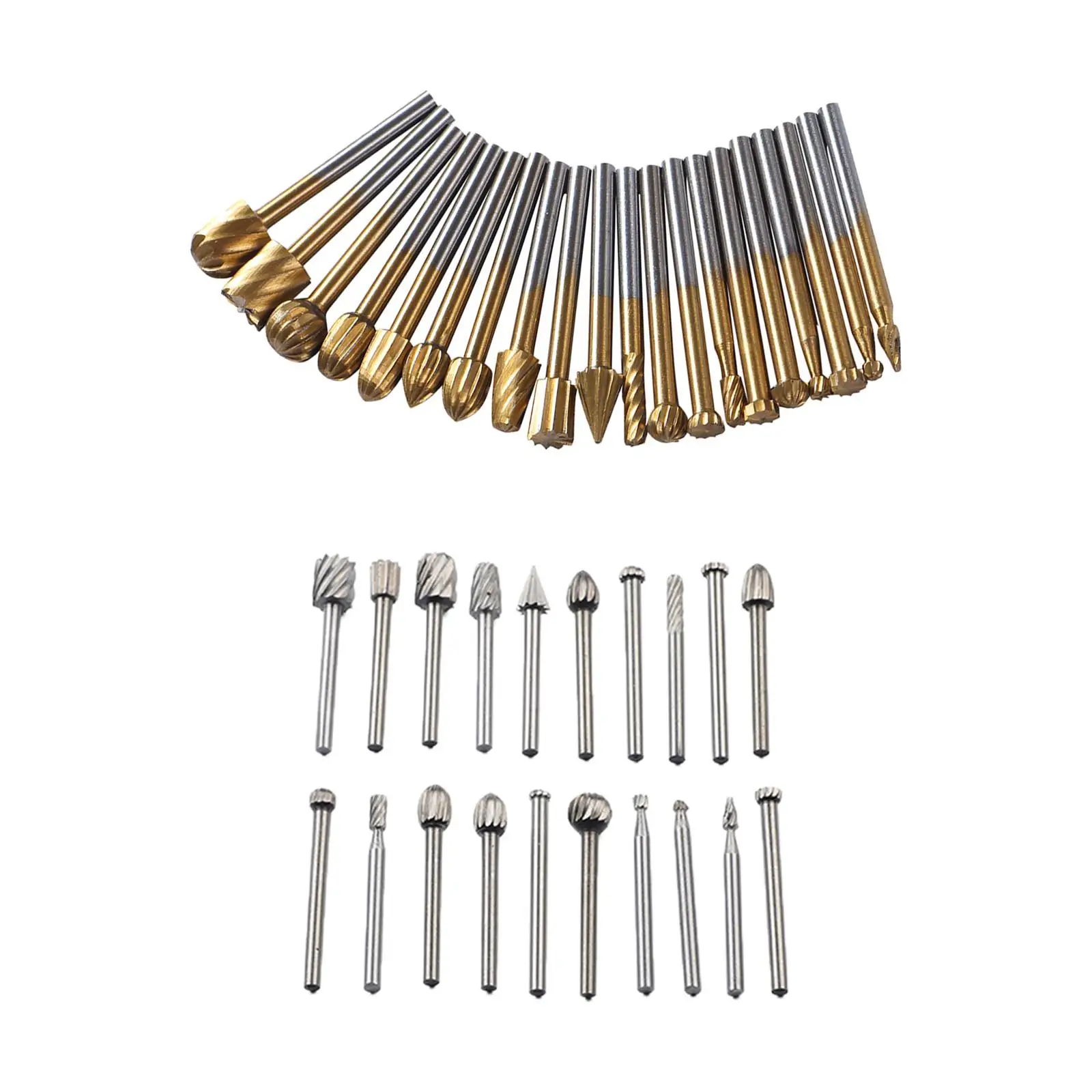 20Pcs Rotary Drill Set, Engraving Bits Metal Grinding Cutting Burr Bit for DIY Woodworking